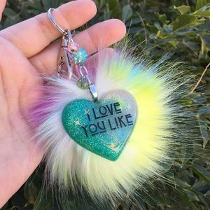 Handmade “love you like” purse charm or keychain